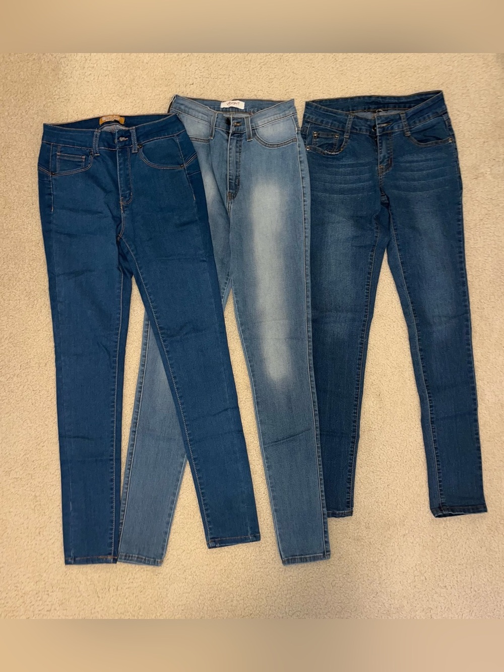 ✨ Lot of 3 High Rise Skinny Jeans Size 3 - Dark & Light Wash Denim BUNDLE